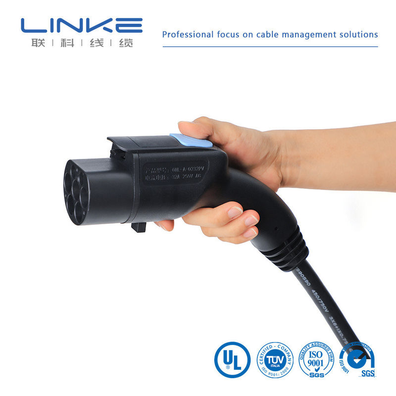 สายชาร์จรถไฟฟ้า 5m 16A 32A TUV Sud สตั๊ม AC Certified Connector Plug