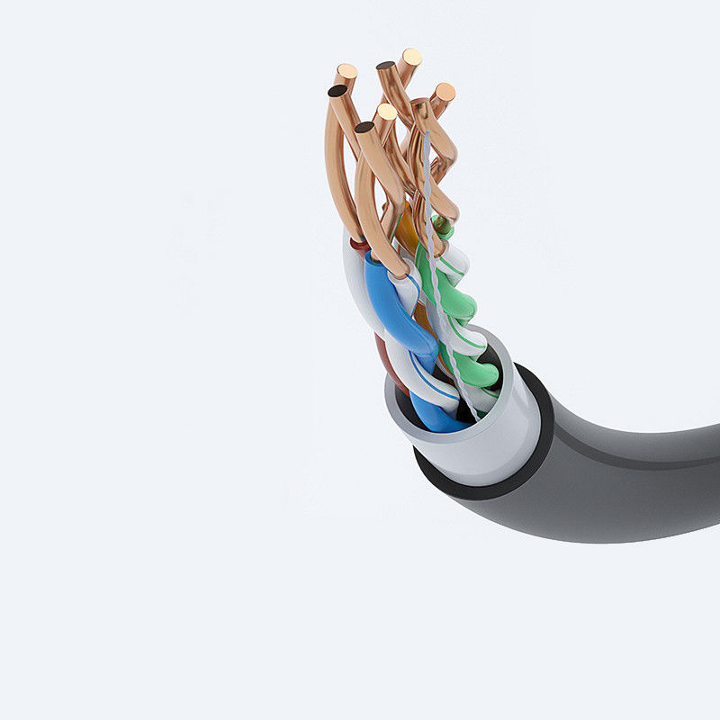 สายเคเบิลข้อมูลที่ป้องกันได้ตามความต้องการ CAT6 FTP พร้อมกระโปรง LSZH กันไฟสําหรับการส่งข้อมูลความเร็วสูง