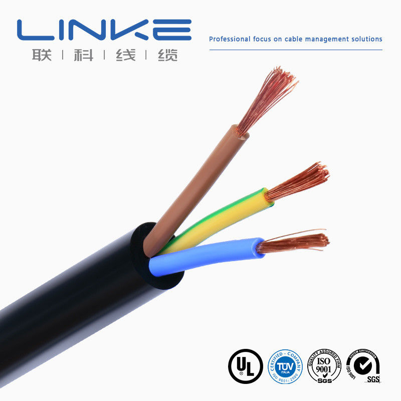 1.5mm 2.5mm 4mm 6mm Cabo Elétrico Multi Núcleo Flexible Redondo 3 สายไฟฟ้าแยกใน PVC Rvv