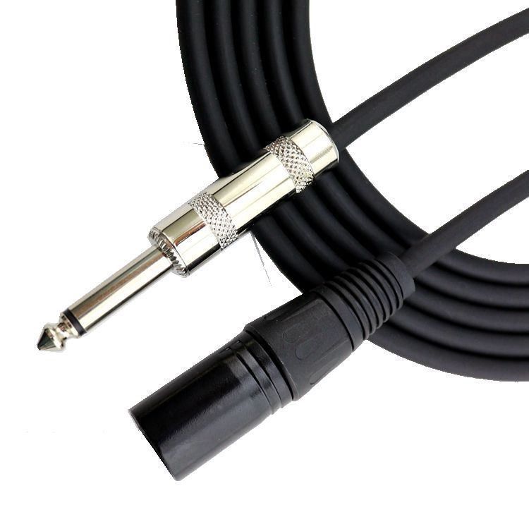 มุมไปตรง สายกีต้าร์ไฟฟ้า 10FT / 30FT สีดําผสม 6.35mm 1/4 นิ้ว