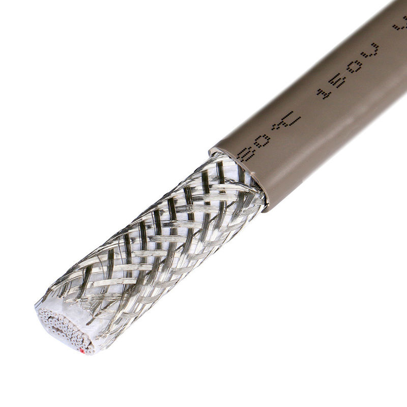 วัสดุ sheath PVC UL2464 สีเทากับขอบสีแดง 20 ปิน Flat Ribbon Speaker Cable