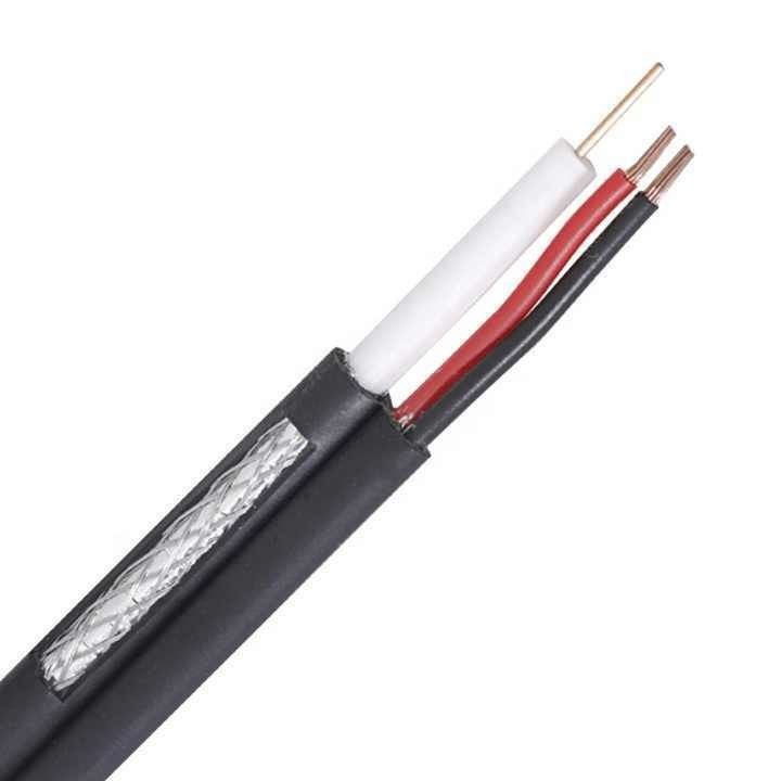 สายวงกลม CCTV กล้อง Cable Rg59 2c พลังงาน OEM Rj59 สายโคเอชชียลสําหรับระบบรักษาความปลอดภัย