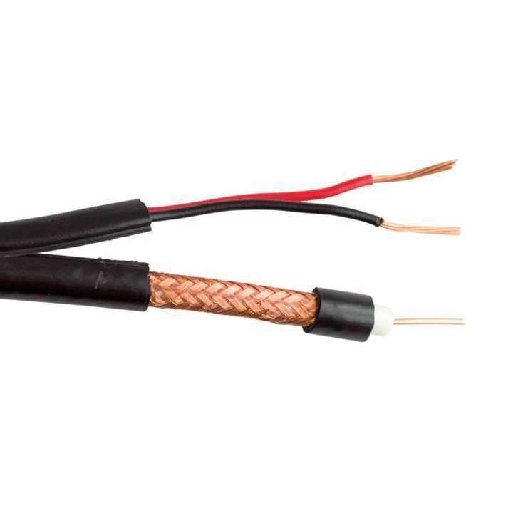สายวงกลม CCTV กล้อง Cable Rg59 2c พลังงาน OEM Rj59 สายโคเอชชียลสําหรับระบบรักษาความปลอดภัย