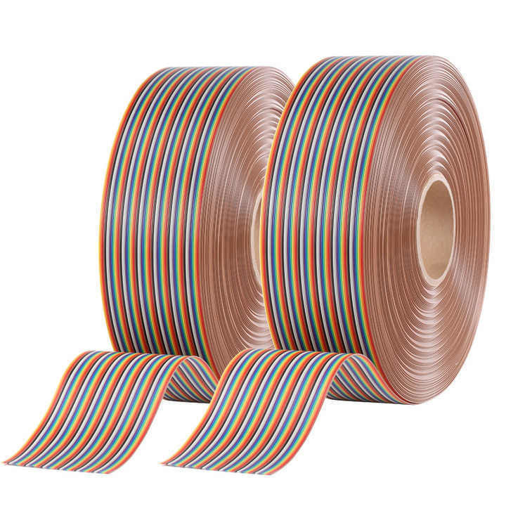 UL2651 28AWG 1.27mm Pitch Rainbow Ribbon Harness Cable Flat สําหรับการใช้งานในอุตสาหกรรม