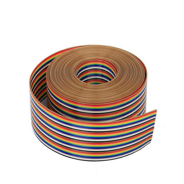 UL2651 28AWG 1.27mm Pitch 10pin 12pin Rainbow Ribbon Harness สายเคเบิลเรียบสําหรับอุตสาหกรรม