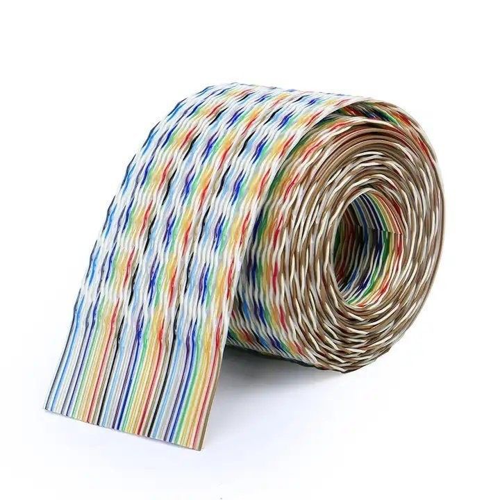 UL2651 28AWG 1.27mm Pitch 10pin 12pin Rainbow Ribbon Harness สายเคเบิลเรียบสําหรับอุตสาหกรรม