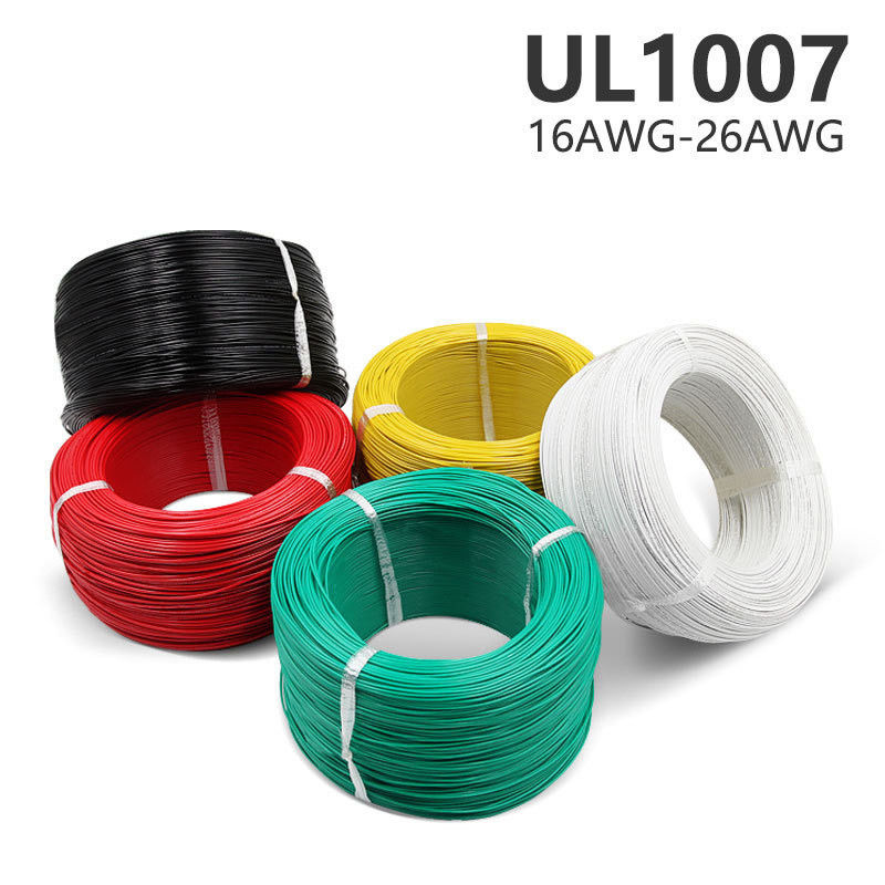 ทนต่อความร้อน UL1007 สายกันไฟ PVC 16-28 AWG สายทองแดงกระป๋องที่มีช่วงอุณหภูมิที่กว้าง