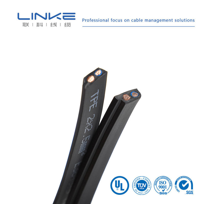 วัสดุ sheath PVC YC ไฟฟ้าแบนสายทองแดง ติดเคเบิลร้อนสําหรับรถยนต์หุ่นยนต์สายแบน