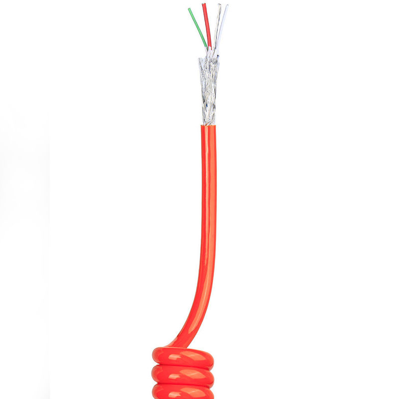 US TPU/PUR/PU สายสปิรอลสปริงเคเบิลที่มีความยืดหยุ่นแรง