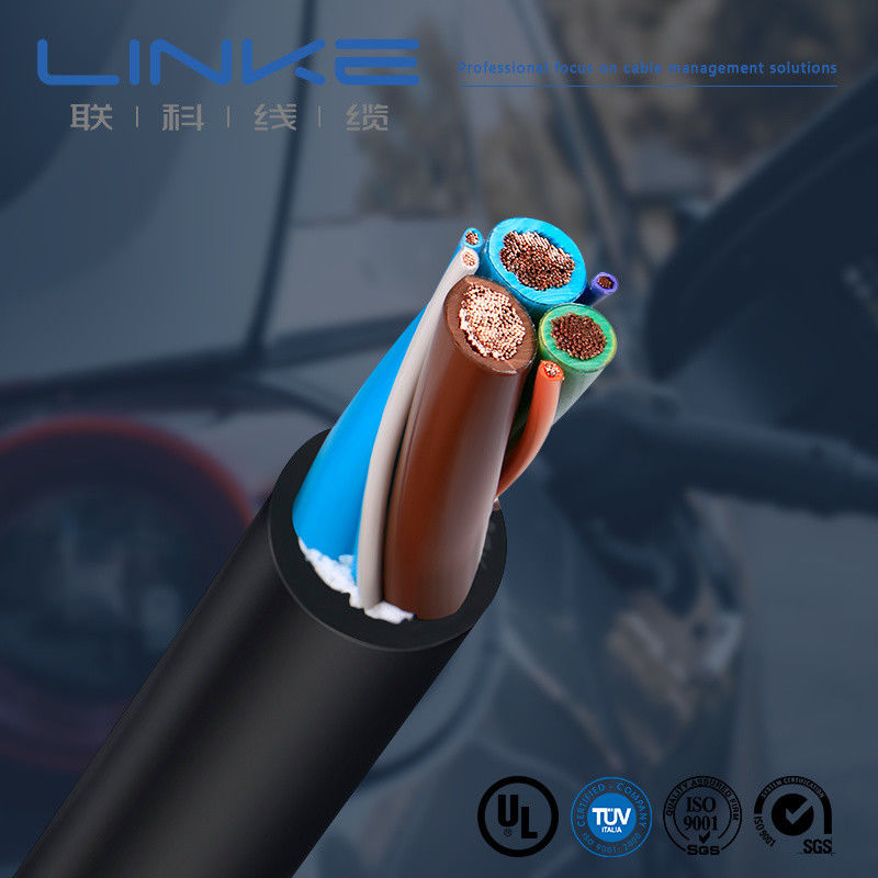 สายชาร์จรถยนต์ไฟฟ้าแกนทองแดง 600V 16AMP สายไฟ AC EV สำหรับการชาร์จเร็ว