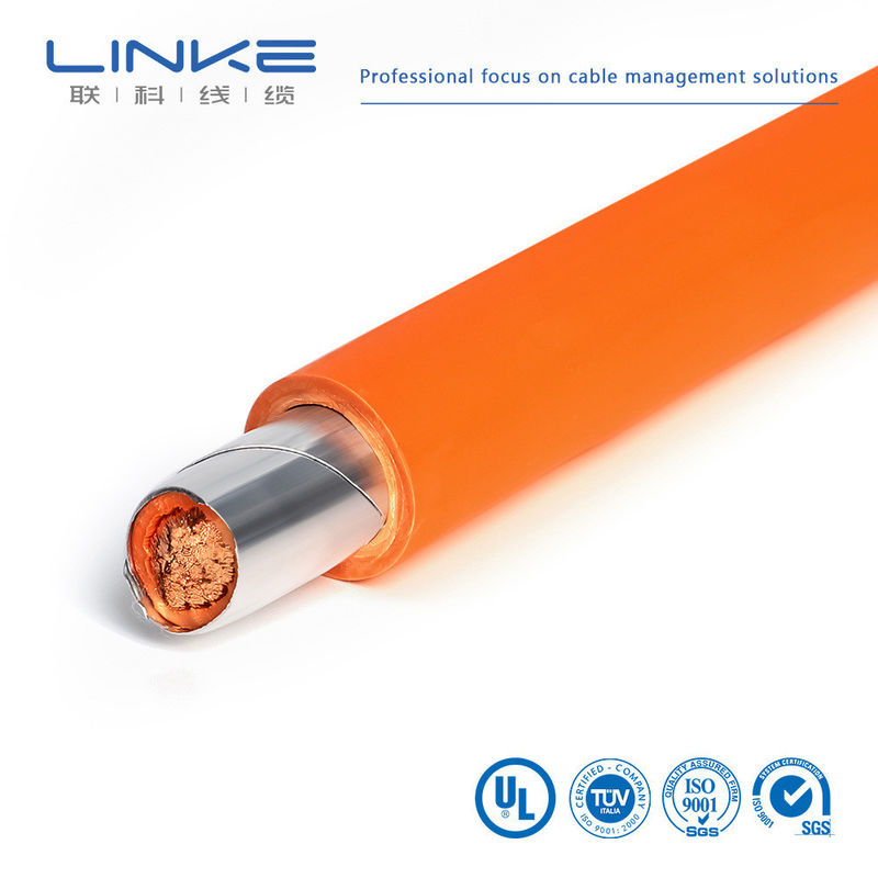 XLPE Jacket สายไฟฟ้าความดันสูง Ev สายไฟฟ้าชาร์จ 25Mm2 35Mm2 50Mm2 70Mm2 ส้ม 1000/1500V สายไฟฟ้ารถยนต์ HV ที่กันไฟฟ้า
