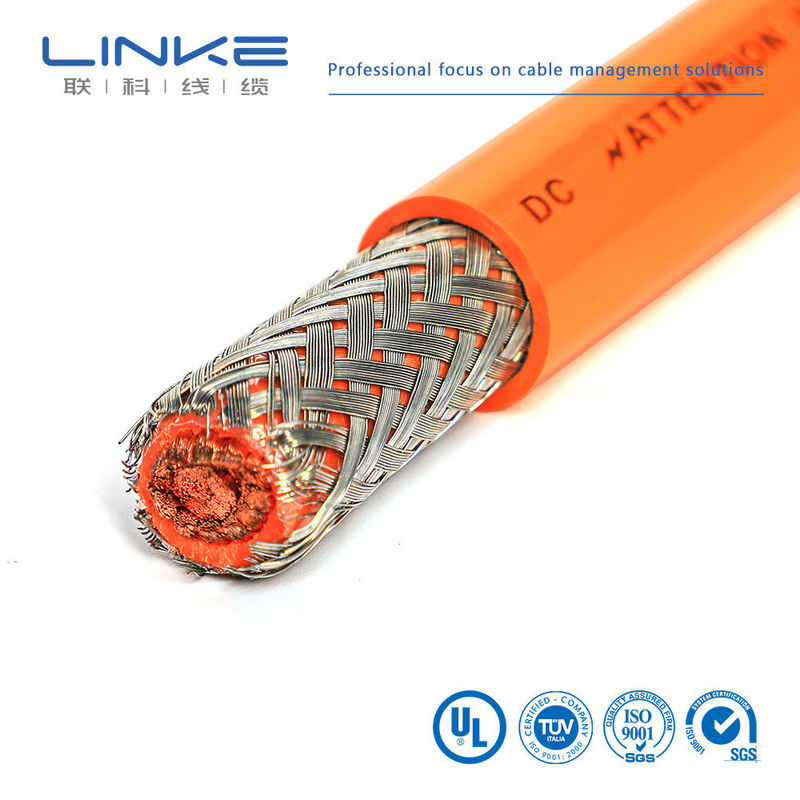 XLPE Jacket สายไฟฟ้าความดันสูง Ev สายไฟฟ้าชาร์จ 25Mm2 35Mm2 50Mm2 70Mm2 ส้ม 1000/1500V สายไฟฟ้ารถยนต์ HV ที่กันไฟฟ้า