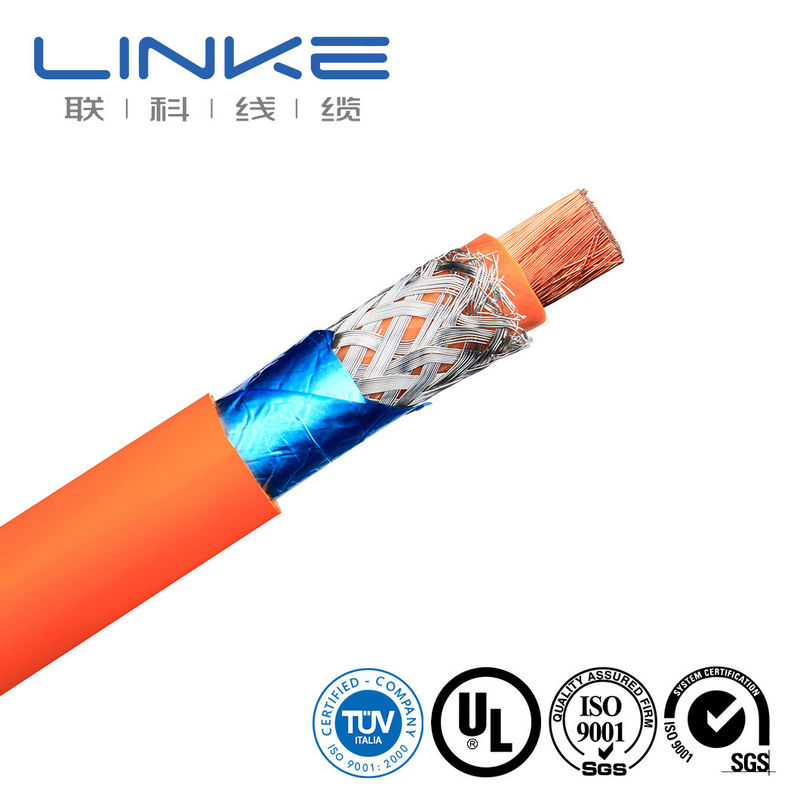 XLPE Jacket สายไฟฟ้าความดันสูง Ev สายไฟฟ้าชาร์จ 25Mm2 35Mm2 50Mm2 70Mm2 ส้ม 1000/1500V สายไฟฟ้ารถยนต์ HV ที่กันไฟฟ้า