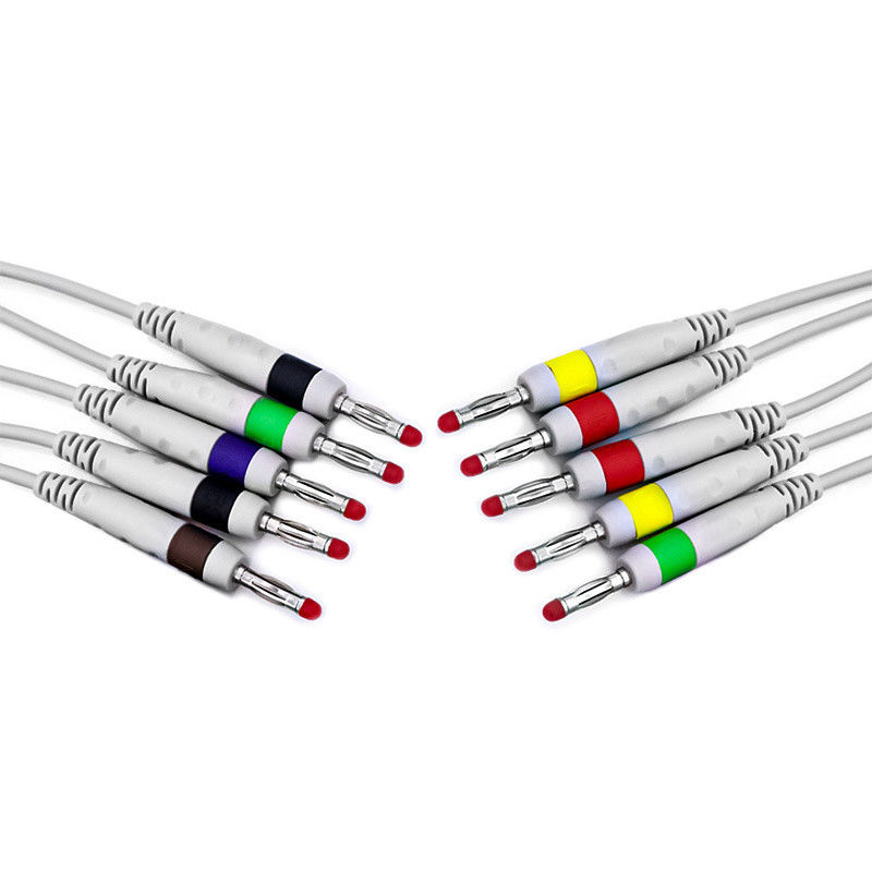 การปรับแต่ง ECG สายนํา 6p 3 สายนํา Snap Cables Aha Trunk Cable สายเชื่อมอุปกรณ์การแพทย์