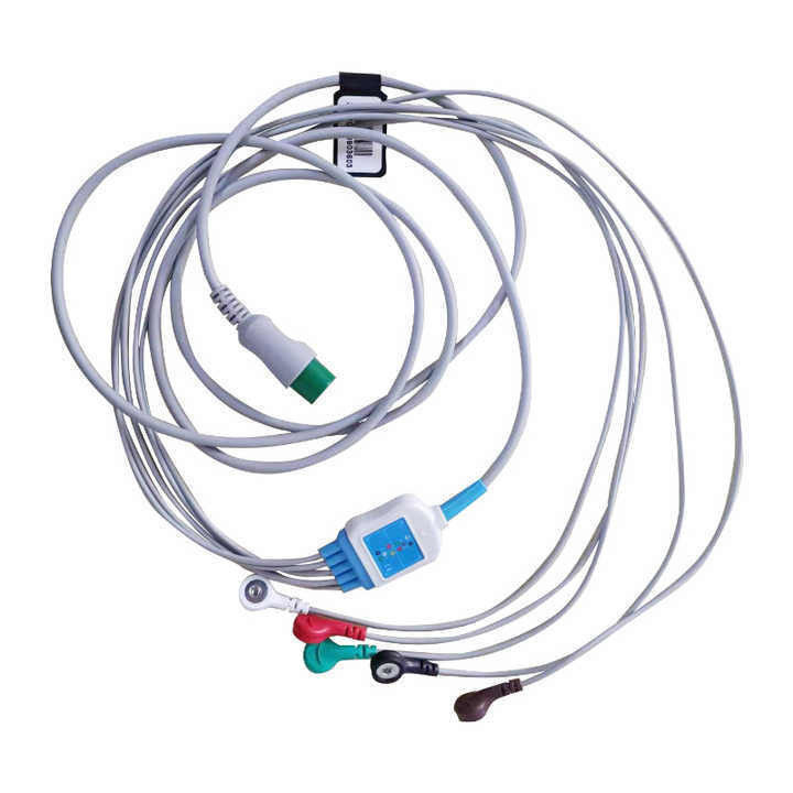 การปรับแต่ง ECG สายนํา 6p 3 สายนํา Snap Cables Aha Trunk Cable สายเชื่อมอุปกรณ์การแพทย์