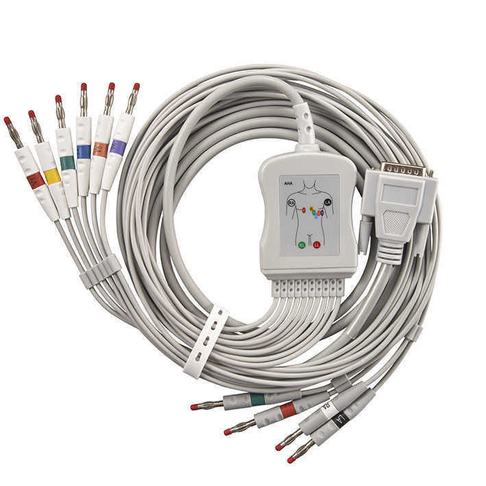 วัสดุประกอบกัน TPU 3/5 สายเคเบิล ECG ท่อนสําหรับสายรุ้ง สายติดตามผู้ป่วยสําหรับอุปกรณ์วินิจฉัย in vitro