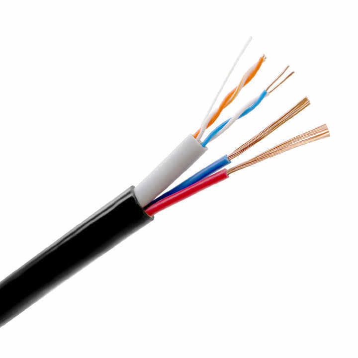 สายไฟเบอร์ออปติกแบบไฮบริด FRP แบบรองรับตัวเอง 1 ถึง 24 คอร์ พร้อมทองแดงเคลือบดีบุกสำหรับการส่งข้อมูลความเร็วสูง