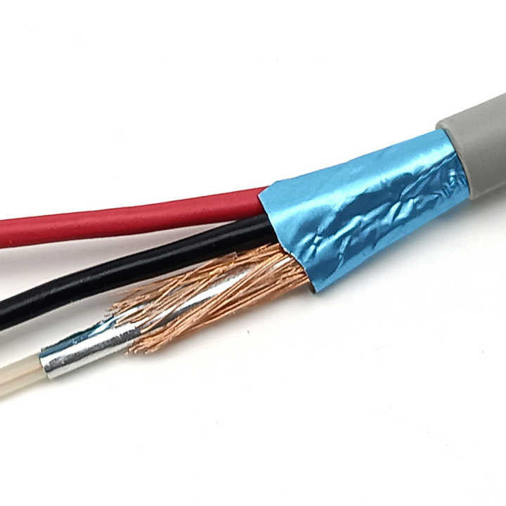 ทองแดงเปลือย 750hm สายโคเอชชียล 100 เมตร สาย Rg174 มีกระแสไฟฟ้า 300V PVC Jacket