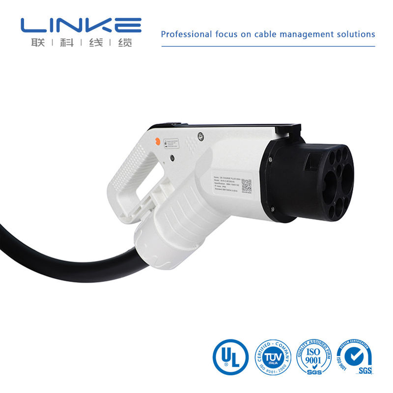 สีดํา ประเภท 2 ถึงประเภท 2 เคเบิลชาร์จ EV 32A 11kw 3 ขั้นตอน