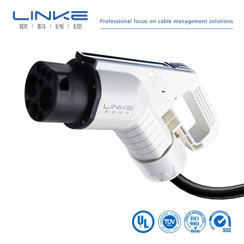 สีดํา ประเภท 2 ถึงประเภท 2 เคเบิลชาร์จ EV 32A 11kw 3 ขั้นตอน