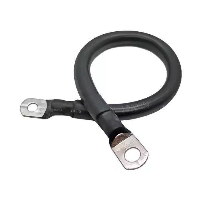สีดํา 2 Gauge AWG สายแบตเตอรี่ที่กําหนดเอง สายทองแดงสําหรับแสงอาทิตย์, ทหารเรือ, อินเวอร์เตอร์