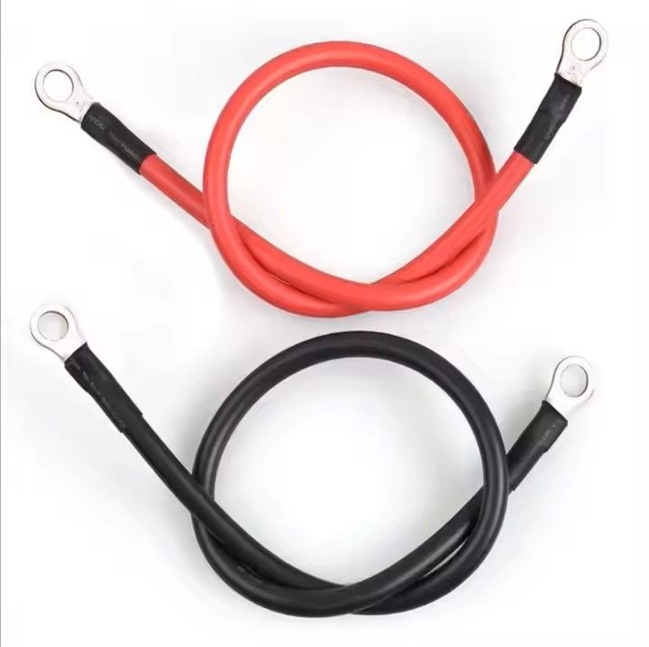 สีดํา 2 Gauge AWG สายแบตเตอรี่ที่กําหนดเอง สายทองแดงสําหรับแสงอาทิตย์, ทหารเรือ, อินเวอร์เตอร์