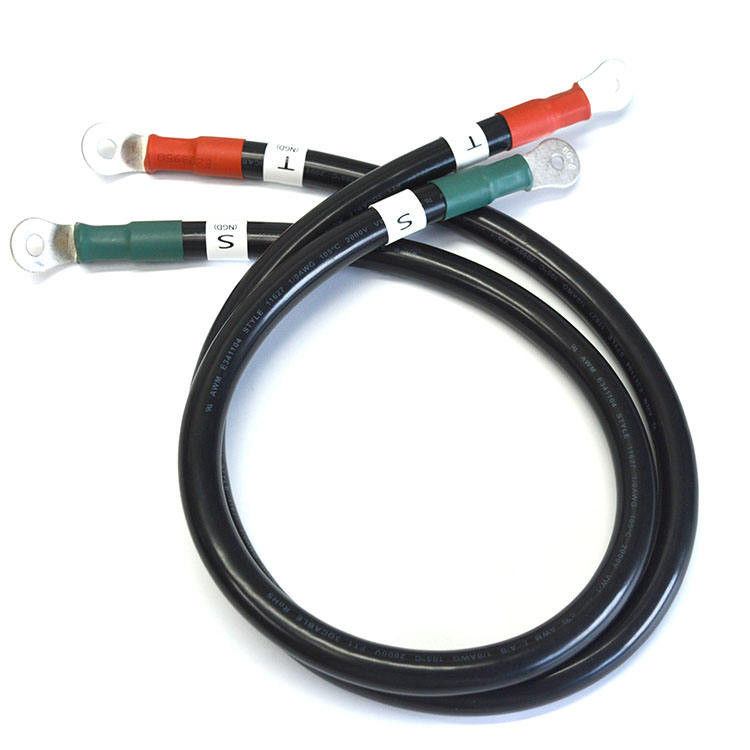 สีดํา 2 Gauge AWG สายแบตเตอรี่ที่กําหนดเอง สายทองแดงสําหรับแสงอาทิตย์, ทหารเรือ, อินเวอร์เตอร์