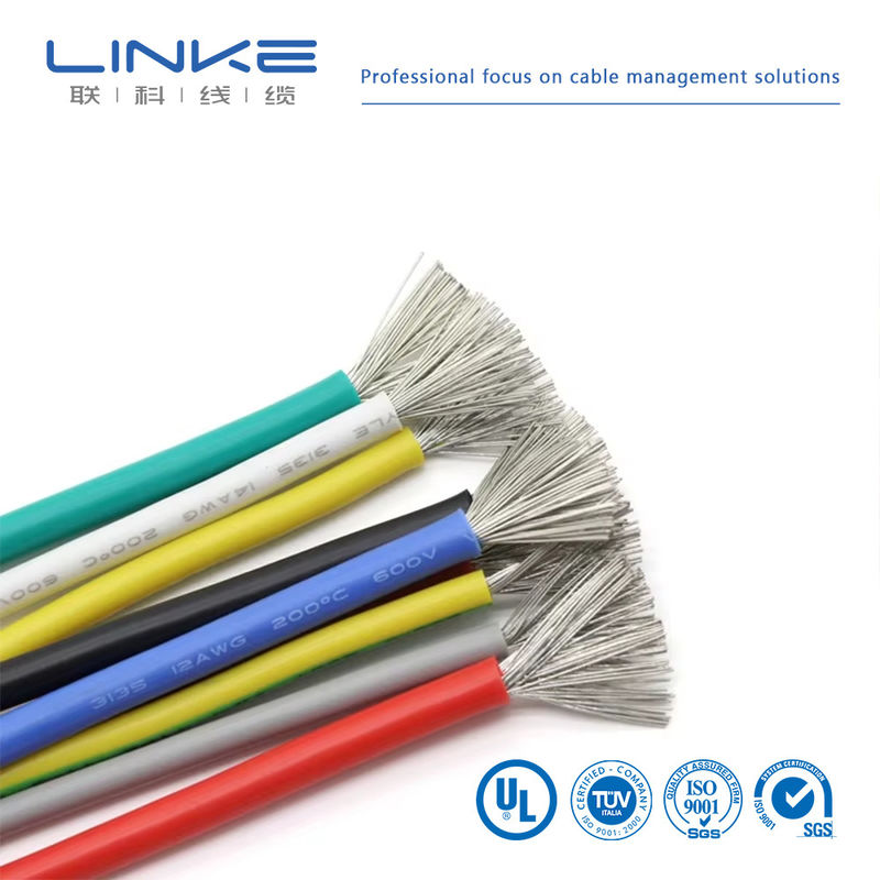 UL3135 สายยางซิลิโคน 30 28 26 24 22 20 18 16 14 12 10 AWG ไซลูเลอร์อ่อนทองแดง