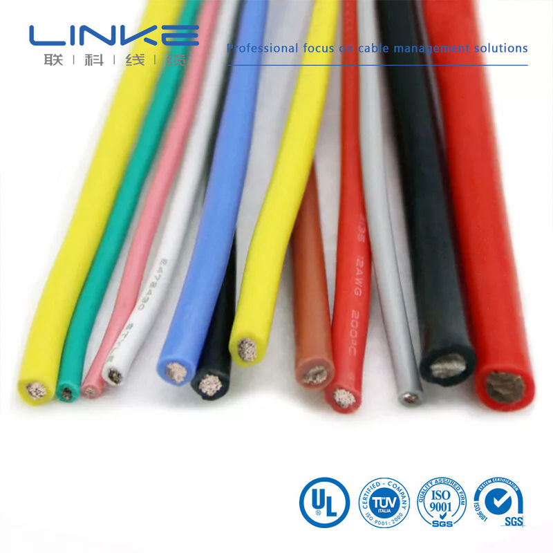UL3135 สายยางซิลิโคน 30 28 26 24 22 20 18 16 14 12 10 AWG ไซลูเลอร์อ่อนทองแดง