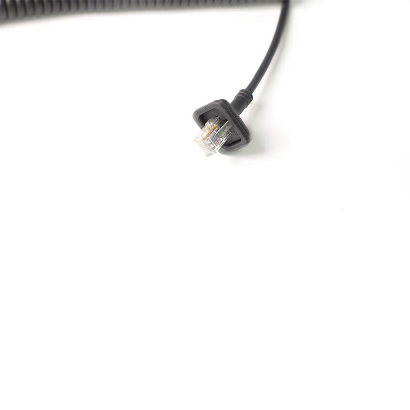 สายเคเบิลเครือข่ายอุตสาหกรรมแบบสปริงหุ้มฉนวน Gigabit Category 6 พร้อมขั้วต่อ RJ45 สำหรับการใช้งาน Industrial Ethernet