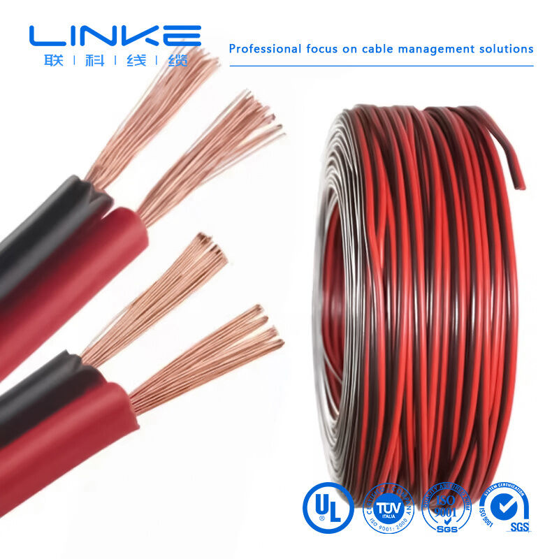 2468 VW-1 80°C 300V 22AWGx2C สายแผ่นริบอน UL2468 2 หลัก PVC สเปคเคเบิล