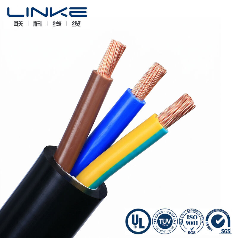 H05VV-F 3 หลัก 6 มิลลิเมตร สายไฟฟ้ายืดหยุ่น สายไฟฟ้าหลอดทองแดงขัดขัดดี PVC ผ้าสายไฟฟ้าหลายหลัก