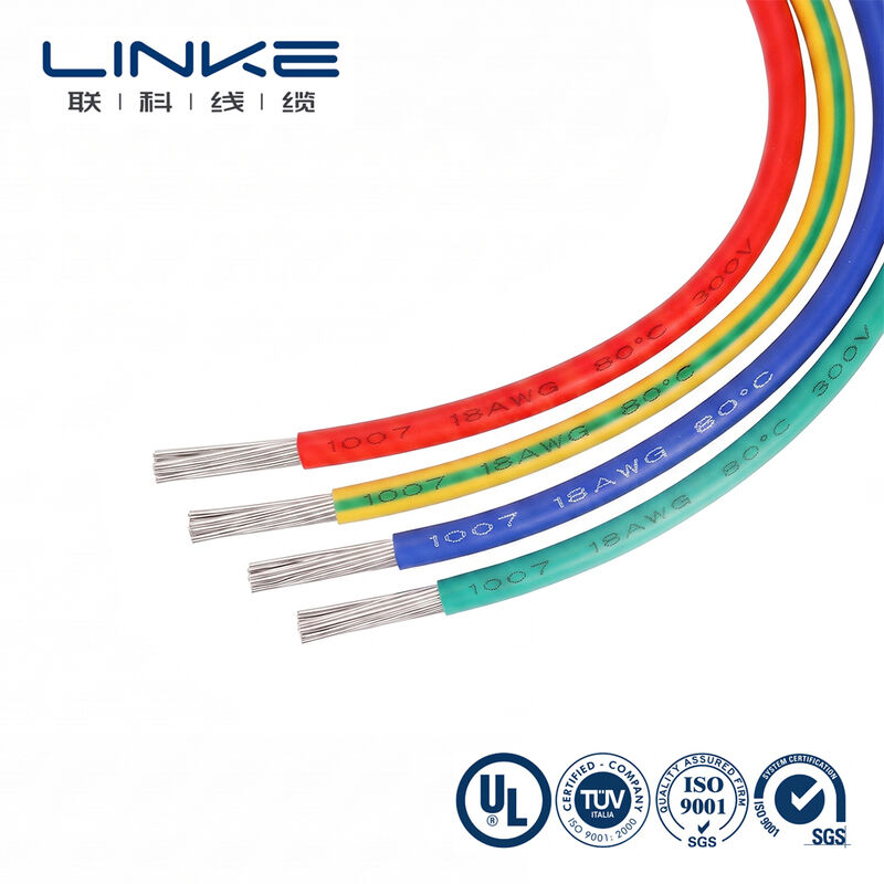 สายไฟ UL1007 สำหรับงานอิเล็กทรอนิกส์ พร้อมตัวนำทองแดงชุบดีบุก พิกัด 300V และปลอกหุ้ม PVC ที่ปรับแต่งได้