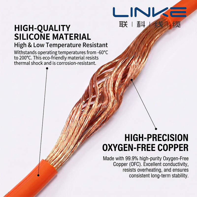 อุณหภูมิสูง 200°C 600V ความดันเฉลี่ย สายเคเบิลซิลิโคนอัลตราอ่อน UAV สายสําหรับการเก็บพลังงาน Drone